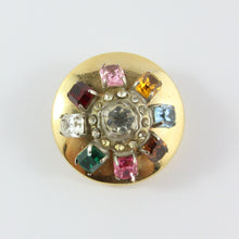Load image into Gallery viewer, HQM Austrian Vintage Unsigned Large Round Multi Coloured Earrings (Clip-On)