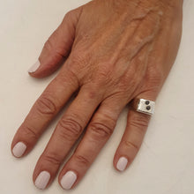 Load image into Gallery viewer, HQM Sterling Silver & Black Crystal 'Box' Ring