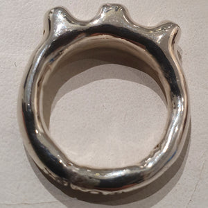 HQM Sterling Silver Triple 'Horne' Ring