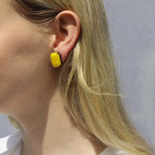 Load image into Gallery viewer, Harlequin Market Austrian Crystal Large Octagon Earrings - Yellow - Antique (Pierced)