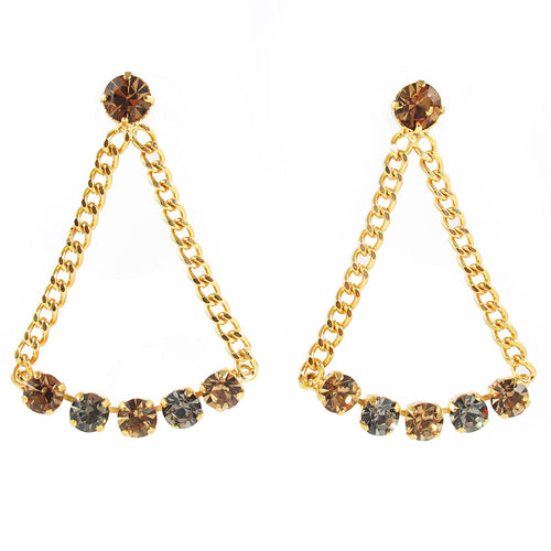 HQM | Harlequin Market Large Chandelier Crystal Statement Earrings- (Pierced Earrings)