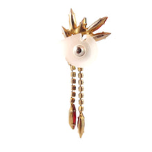 Load image into Gallery viewer, Harlequin Market Austrian Crystal Earrings - Siam - Jet - Gold (Pierced)