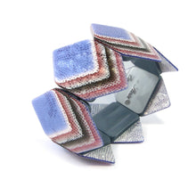 Load image into Gallery viewer, Lea Stein Signed Vintage Diamond Deco Stretch Bangle - Lavender Purple, Pink Texture c. 1960