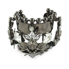 Load image into Gallery viewer, David Mandel for The Show Must Go On | Clear Crystal & Chrome Statement Cuff