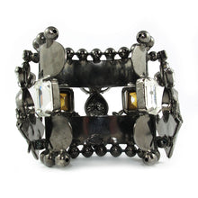 Load image into Gallery viewer, David Mandel for The Show Must Go On | Clear Crystal & Chrome Statement Cuff