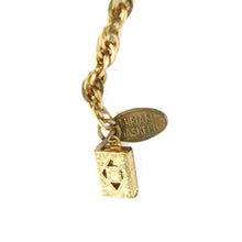 Load image into Gallery viewer, Miriam Haskell Signed Vintage Brass Multi Chain Bib Fringe Necklace with Textured Leaves c.1970