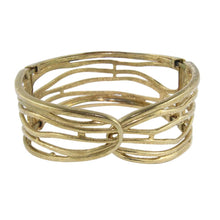 Load image into Gallery viewer, Monet (USA) Signed Vintage Gold Plated Clamber Bangle c. 1960