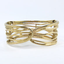 Load image into Gallery viewer, Monet (USA) Signed Vintage Gold Plated Clamber Bangle c. 1960