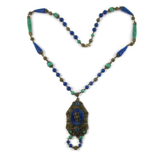 Load image into Gallery viewer, Vintage c.1930s Czechoslovakian Crystal and Glass Pendant Necklace