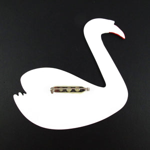 Harlequin Market - HQM Acrylic "Pop Art" White Swan Brooch