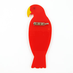 Harlequin Market - HQM Acrylic "Pop Art" Red Parrot Brooch