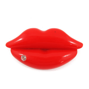 HQM Acrylic "Pop Art" Red Lips Brooch