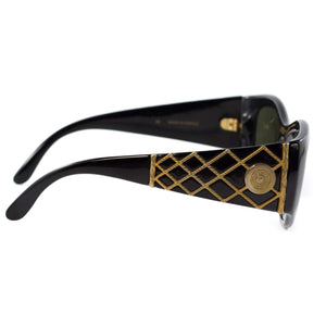 Rochas Vintage Sunglasses | Rochas Paris 90s Black - Gold Metal Detail Sunglasses