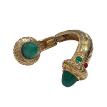 Load image into Gallery viewer, Unsigned Vintage Statement Gold & Green Cuff c.1980s