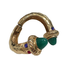 Load image into Gallery viewer, Unsigned Vintage Statement Gold & Green Cuff c.1980s