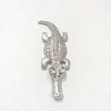 Load image into Gallery viewer, Vintage Signed Silver Tone "Charles Jourdan" Crocodile Pin Brooch c.1980