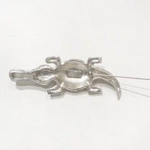 Load image into Gallery viewer, Vintage Signed Silver Tone "Charles Jourdan" Crocodile Pin Brooch c.1980