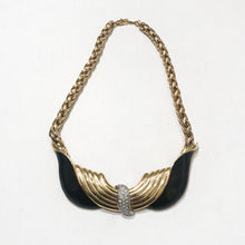 Load image into Gallery viewer, Signed "BG" Vintage Necklace With Large Black Enamel Pendant c.1970s