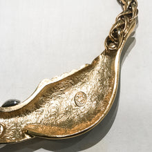 Load image into Gallery viewer, Signed "BG" Vintage Necklace With Large Black Enamel Pendant c.1970s