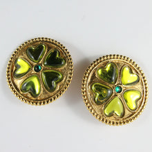 Load image into Gallery viewer, YSL Yves Saint Laurent Gold Plated Four Leaf Clover Earrings (Clip-On)