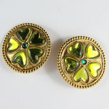 Load image into Gallery viewer, YSL Yves Saint Laurent Gold Plated Four Leaf Clover Earrings (Clip-On)