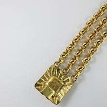 Load image into Gallery viewer, Vintage Signed 'Jean Patou Paris' Multi Chain Gold Plated & Blue Glass Stone