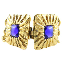 Load image into Gallery viewer, Vintage Signed 'Jean Patou Paris' Multi Chain Gold Plated & Blue Glass Stone