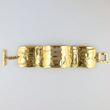 Load image into Gallery viewer, Vintage Statement Matte Gold Plated Beaten Finish Bracelet