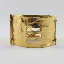 Load image into Gallery viewer, Vintage Statement Matte Gold Plated Beaten Finish Bracelet
