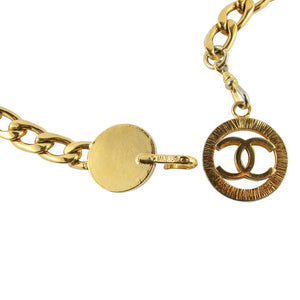 Vintage Chanel Gold Tone Chain Belt with CC Pendant c. 1990