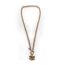 Load image into Gallery viewer, Chanel Vintage Gold Tone Necklace With &#39;CC Logo&#39; Pendant