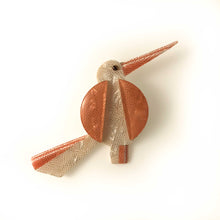 Load image into Gallery viewer, Lea Stein Grosbec Bird Brooch Pin - Orange &amp; White