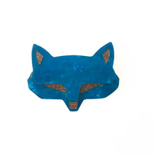 Load image into Gallery viewer, Lea Stein Goupil Fox Head Brooch - Sapphire Swirls