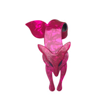 Load image into Gallery viewer, Lea Stein Famous Renard Fox Brooch Pin - Fuchsia Swirl