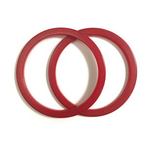 Sliced Bakelite Spacer Bangles c.1950's - Cherry Red