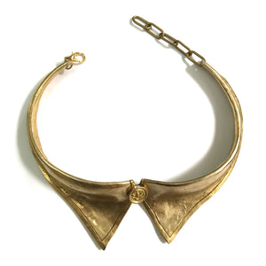 Rare Moschino Hammered Gold Collar Necklace