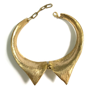 Rare Moschino Hammered Gold Collar Necklace