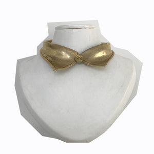 Rare Moschino Hammered Gold Collar Necklace