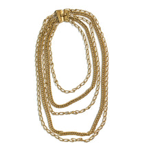 Load image into Gallery viewer, Vintage Signed Trifari Layered Gold Chain Necklace