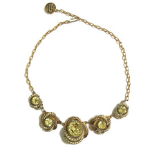 Load image into Gallery viewer, Rare Signed Norman Hartnell Citrine Coloured Crystal Necklace