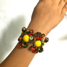 Load image into Gallery viewer, Harlequin Market Multi Coloured Austrian Crystal Detail Bracelet