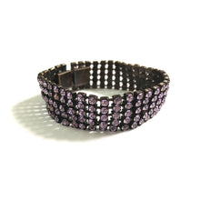 Load image into Gallery viewer, Harlequin Market Light Amethyst Crystal Bracelet