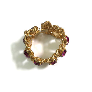 Harlequin Market Crystal Bracelet - Fuchsia Pink