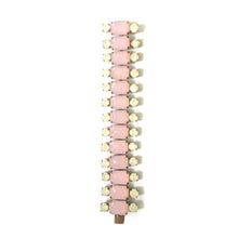 Load image into Gallery viewer, Harlequin Market Crystal Cuff - Opaque White &amp; Pink