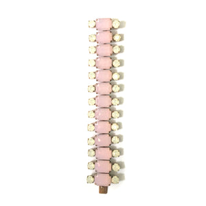 Harlequin Market Crystal Cuff - Opaque White & Pink