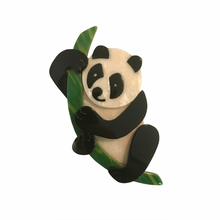 Load image into Gallery viewer, Lea Stein Signed Panda Bear Brooch