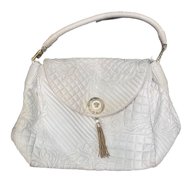 Vintage Versace Limited Edition White Quilted Shoulder Bag