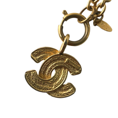 Chanel Vintage Gold Tone Necklace With 'CC Logo' Pendant