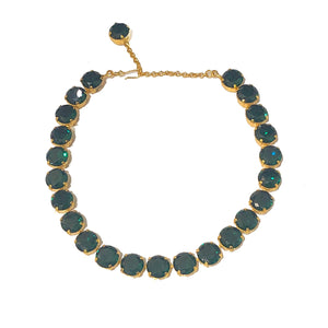 Harlequin Market X-Large Austrian Crystal Accent Necklace - Emerald Green