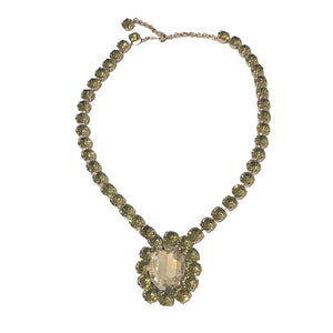 Harlequin Market Crystal Accent Necklace - Black Diamond Pendant